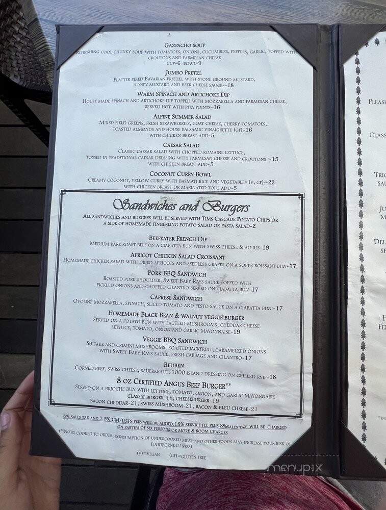 Alpine Inn Restaurant - Enumclaw, WA menu_pic