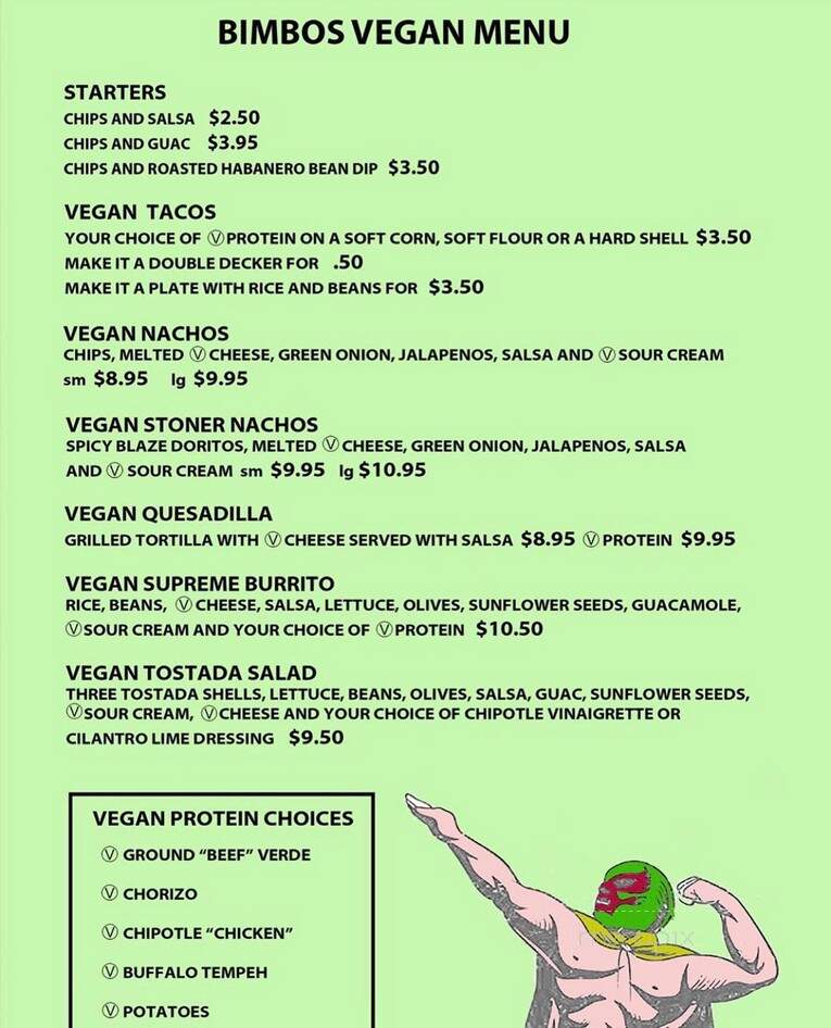 Bimbo's Bitchin Burrito - Seattle, WA menu_pic