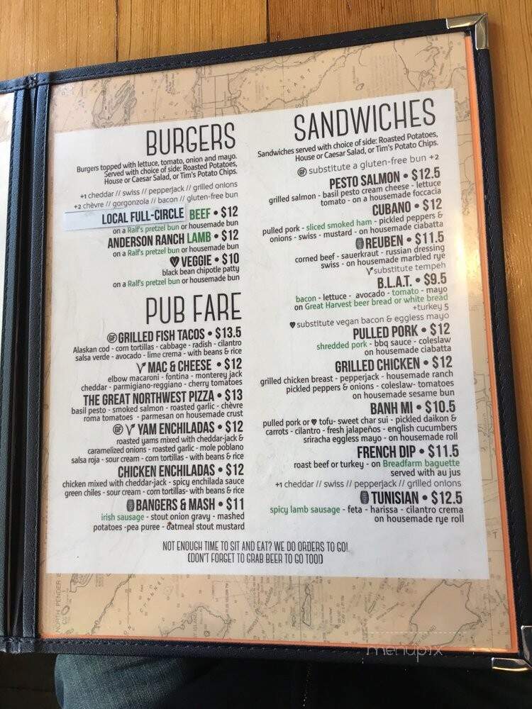 Boundary Bay Brewery & Bistro - Bellingham, WA menu_pic