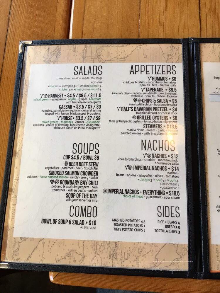Boundary Bay Brewery & Bistro - Bellingham, WA menu_pic