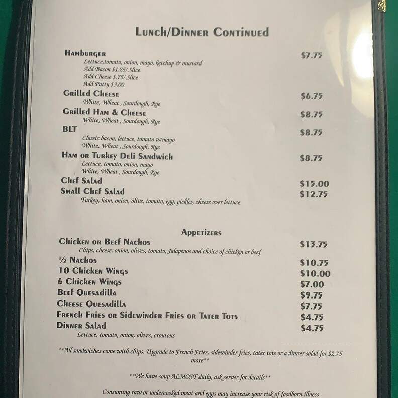 Club Crow - Cashmere, WA menu_pic
