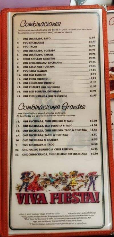 El Caporal Mexican Restaurant - Fall City, WA menu_pic