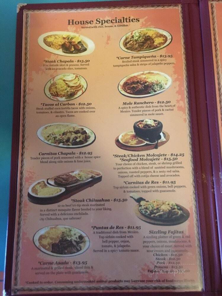 El Chapala - Kennewick, WA menu_pic