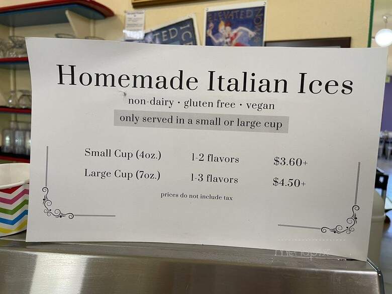 Elevated Ice Cream Co - Port Townsend, WA menu_pic