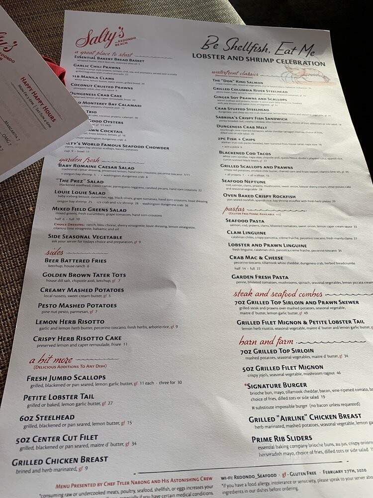 Salty's At Redondo Beach - Des Moines, WA menu_pic