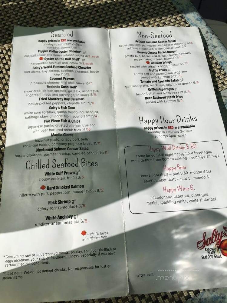 Salty's At Redondo Beach - Des Moines, WA menu_pic