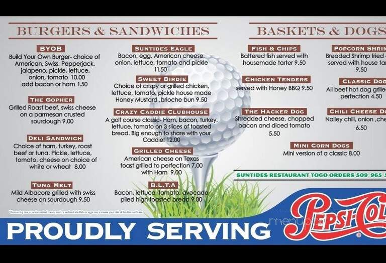 Suntides Restaurant & Lounge - Yakima, WA menu_pic