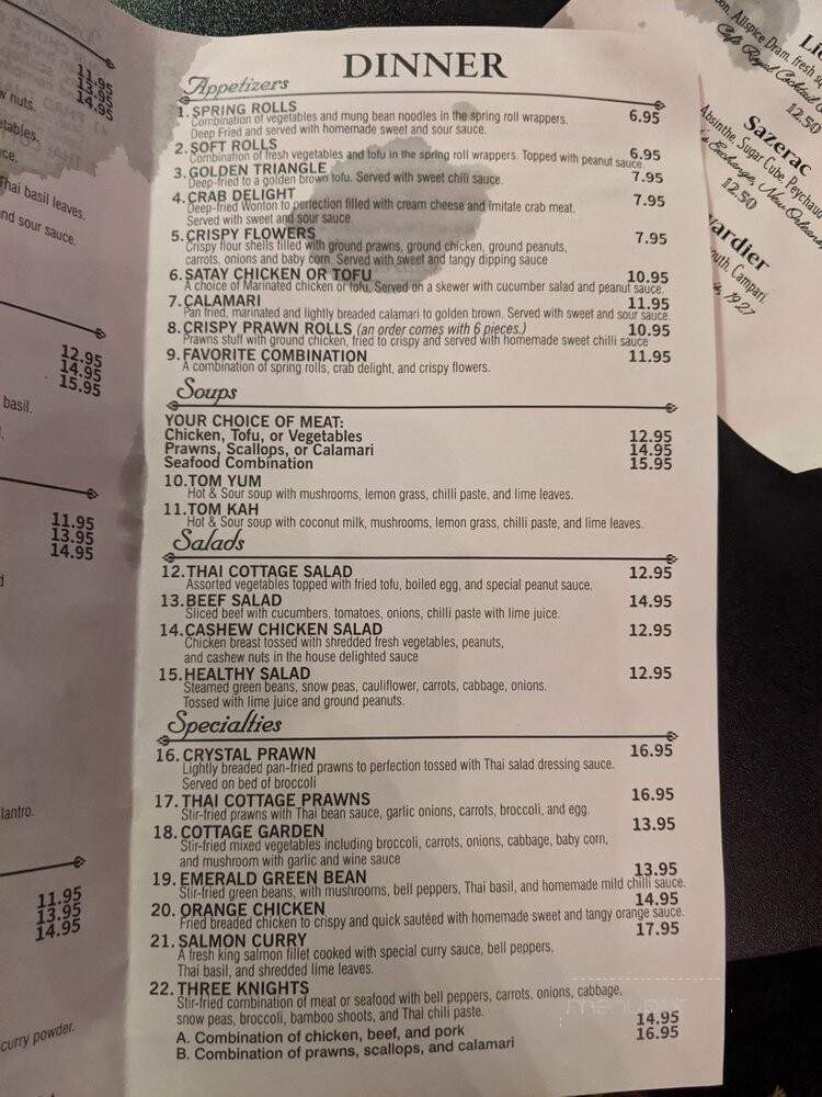 Thai Cottage - Edmonds, WA menu_pic