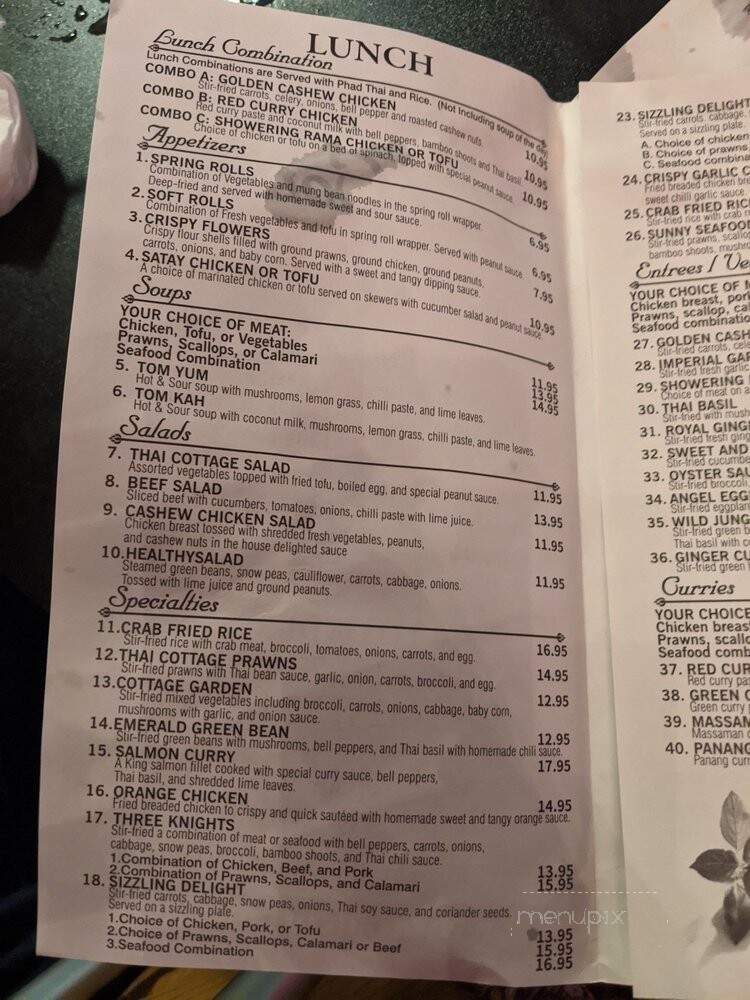 Thai Cottage - Edmonds, WA menu_pic