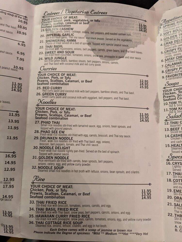 Thai Cottage - Edmonds, WA menu_pic
