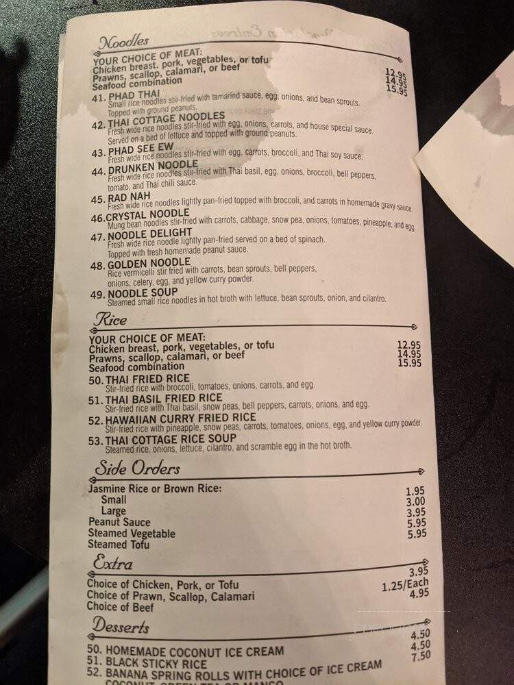 Thai Cottage - Edmonds, WA menu_pic
