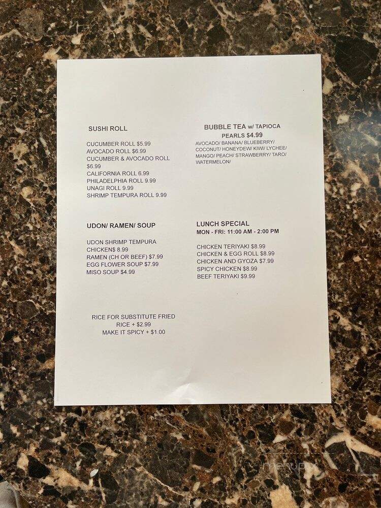 Tokyo Stop Teriyaki Two - Marysville, WA menu_pic