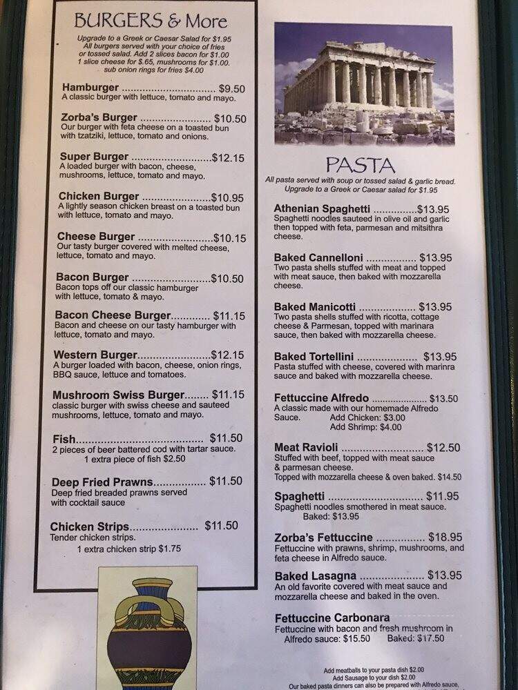 Zorba - Oak Harbor, WA menu_pic