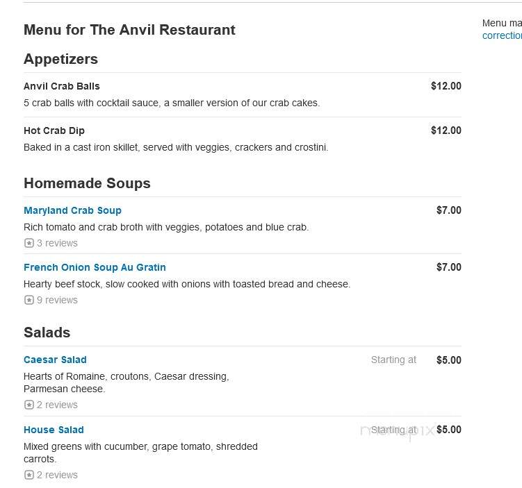 Anvil Restaurant - Harpers Ferry, WV