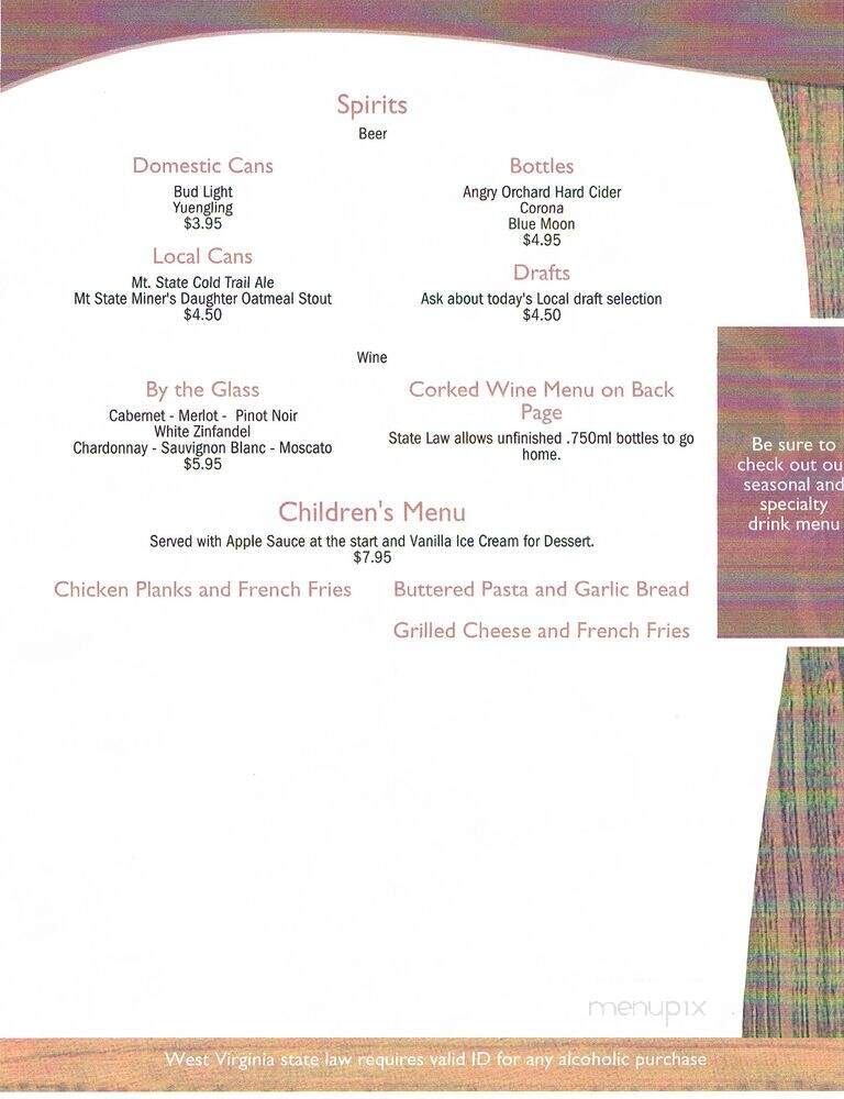 Muttley's - Davis, WV menu_pic