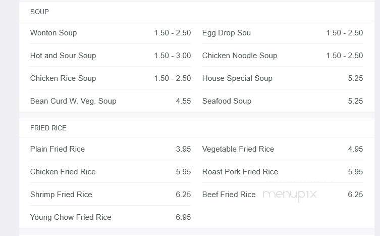 Asian Cafe - Platteville, WI menu_pic