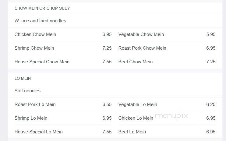Asian Cafe - Platteville, WI menu_pic