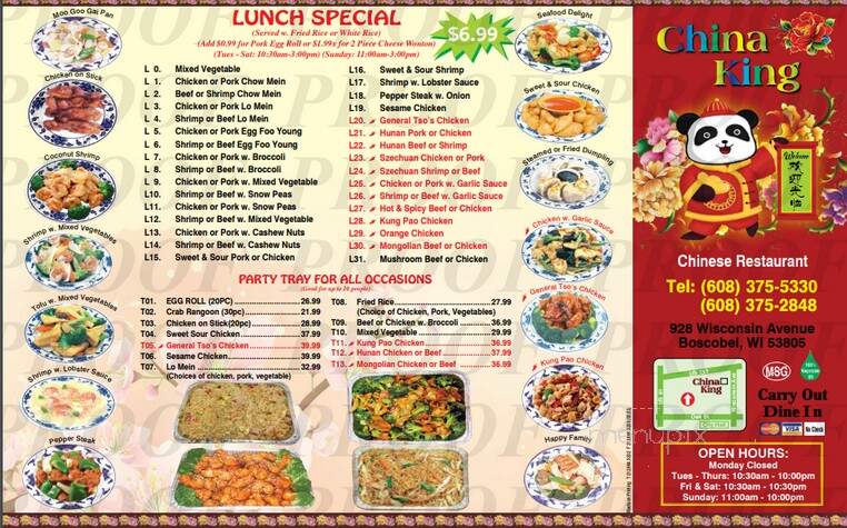 China King - Boscobel, WI menu_pic