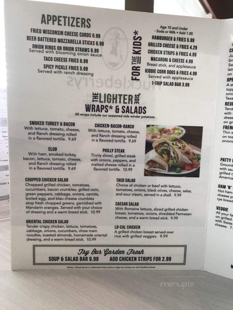 Huckleberry's Restaurant Gift - Prairie Du Chien, WI menu_pic