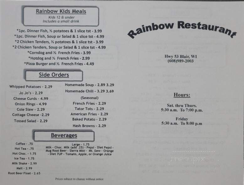 Rainbow Restaurant - Blair, WI