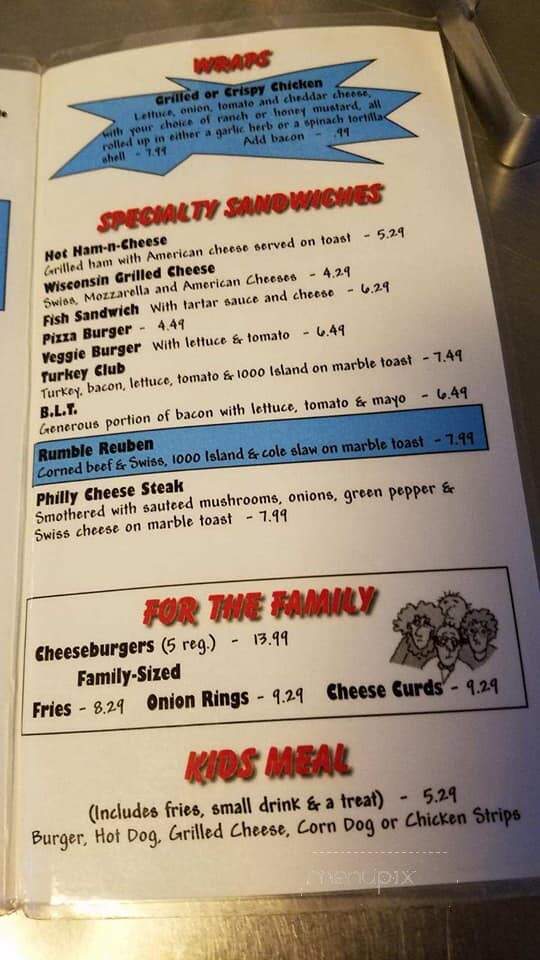 Rumbleseats - Spring Green, WI menu_pic