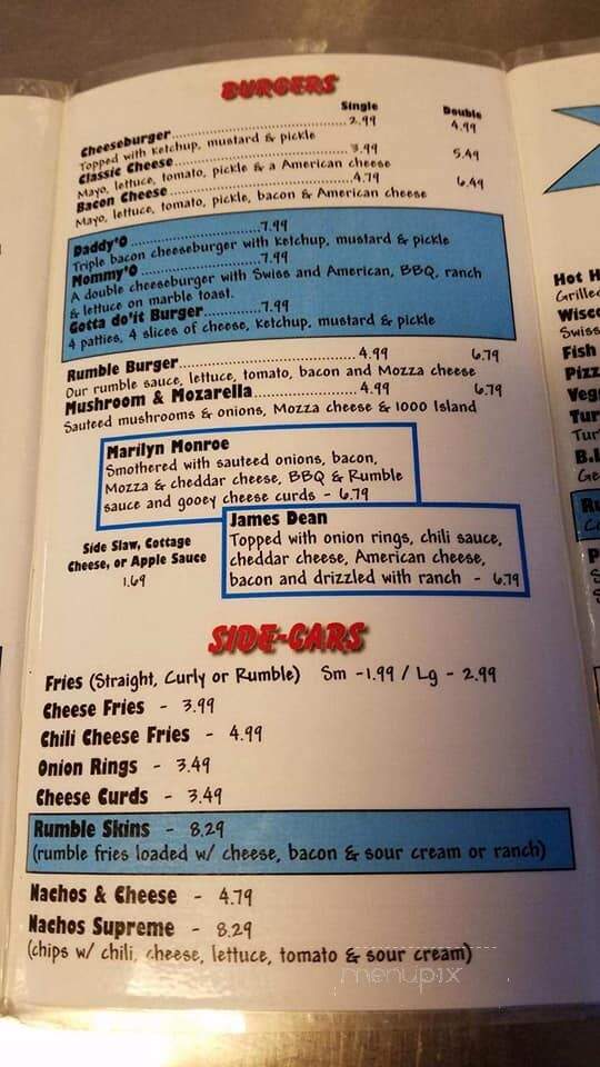 Rumbleseats - Spring Green, WI menu_pic