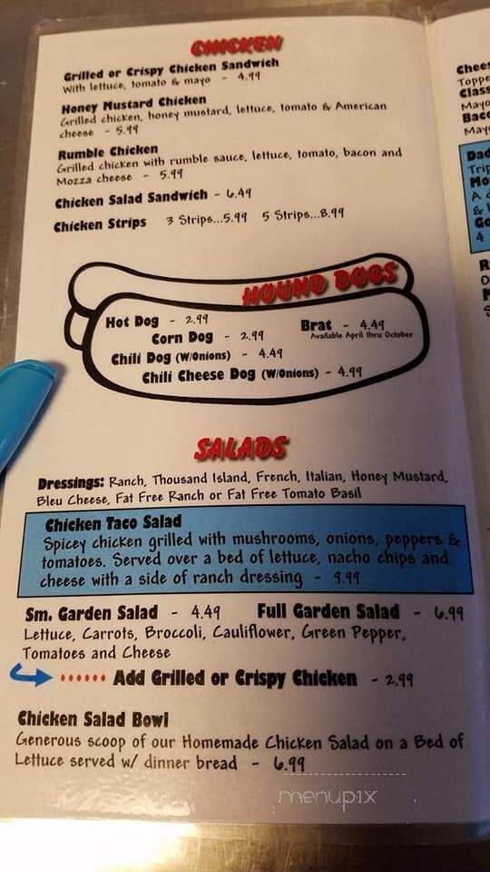 Rumbleseats - Spring Green, WI menu_pic