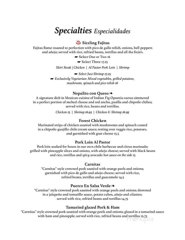 Senor Tomas Authentic Mexican - Hartland, WI menu_pic