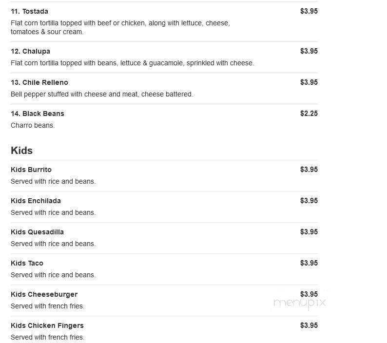 La Bamba Mexican Cafe - Dothan, AL menu_pic