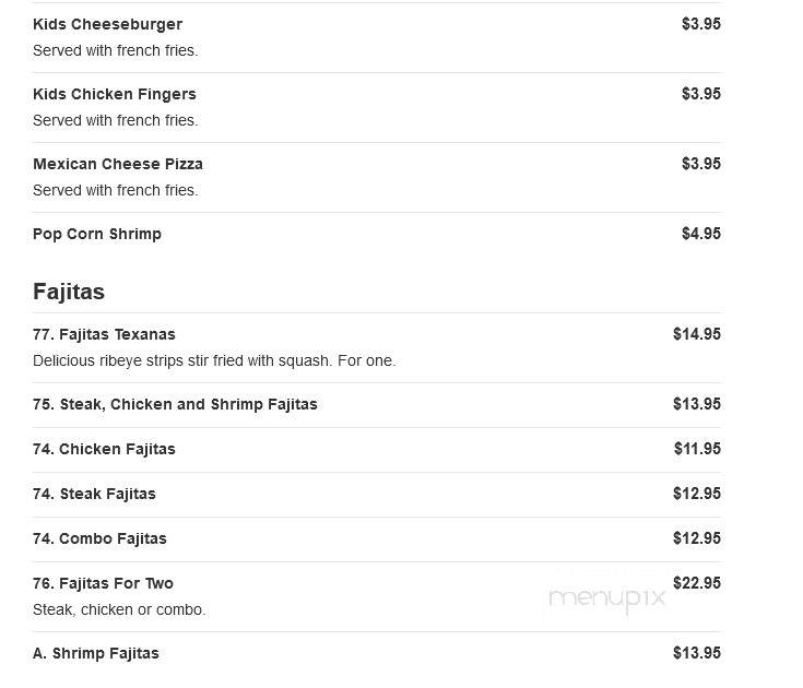 La Bamba Mexican Cafe - Dothan, AL menu_pic