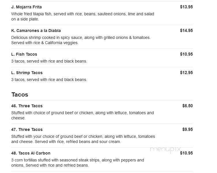La Bamba Mexican Cafe - Dothan, AL menu_pic