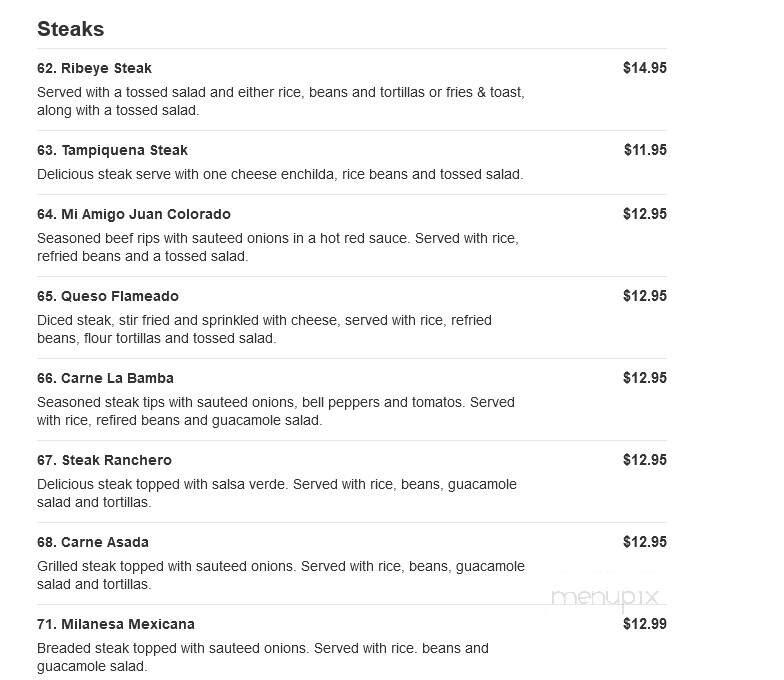 La Bamba Mexican Cafe - Dothan, AL menu_pic