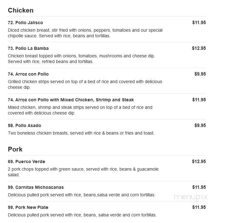 La Bamba Mexican Cafe - Dothan, AL menu_pic