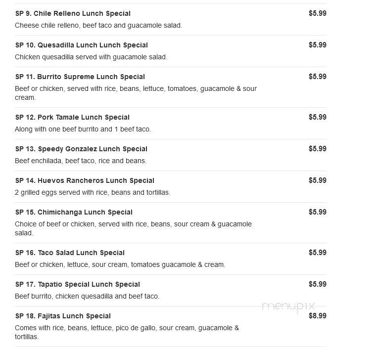 La Bamba Mexican Cafe - Dothan, AL menu_pic