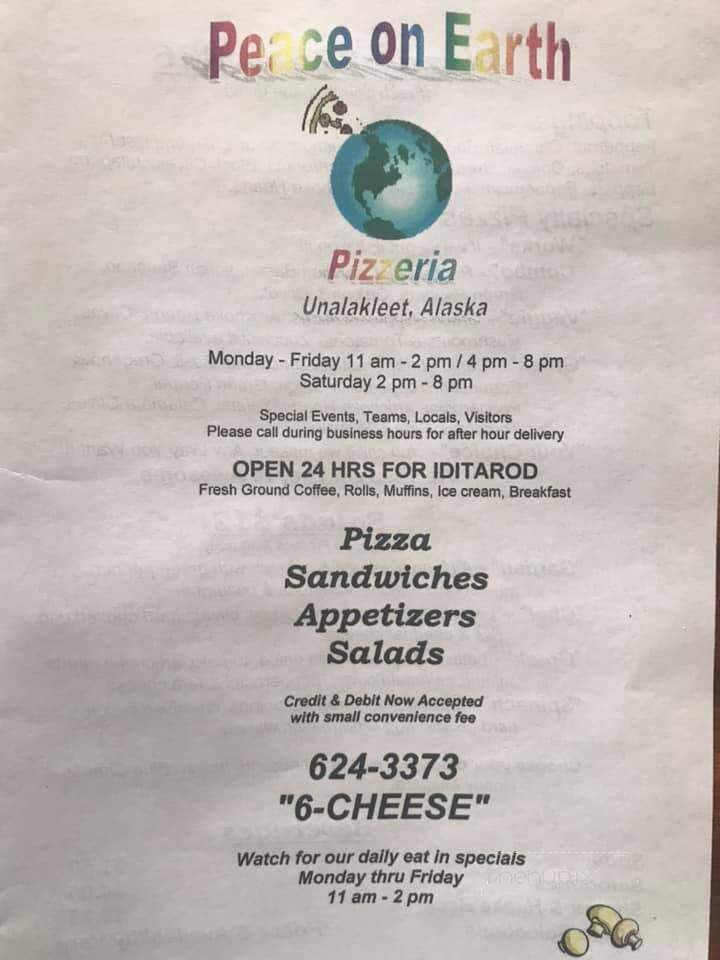 Peace On Earth Restaurant - Unalakleet, AK menu_pic