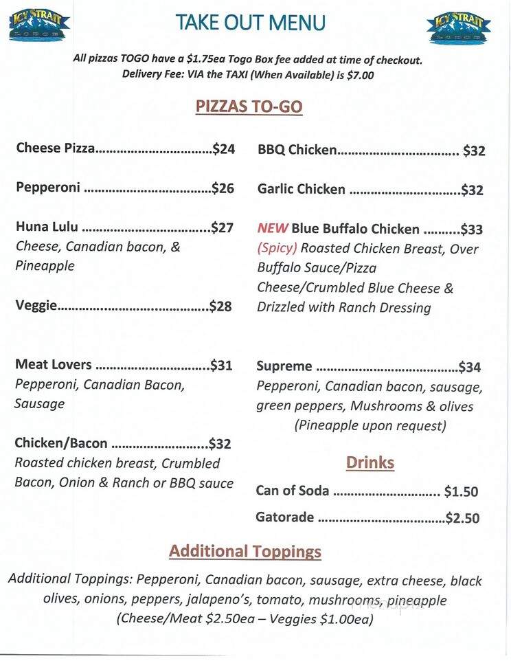 Icy Strait Lodge - Hoonah, AK menu_pic