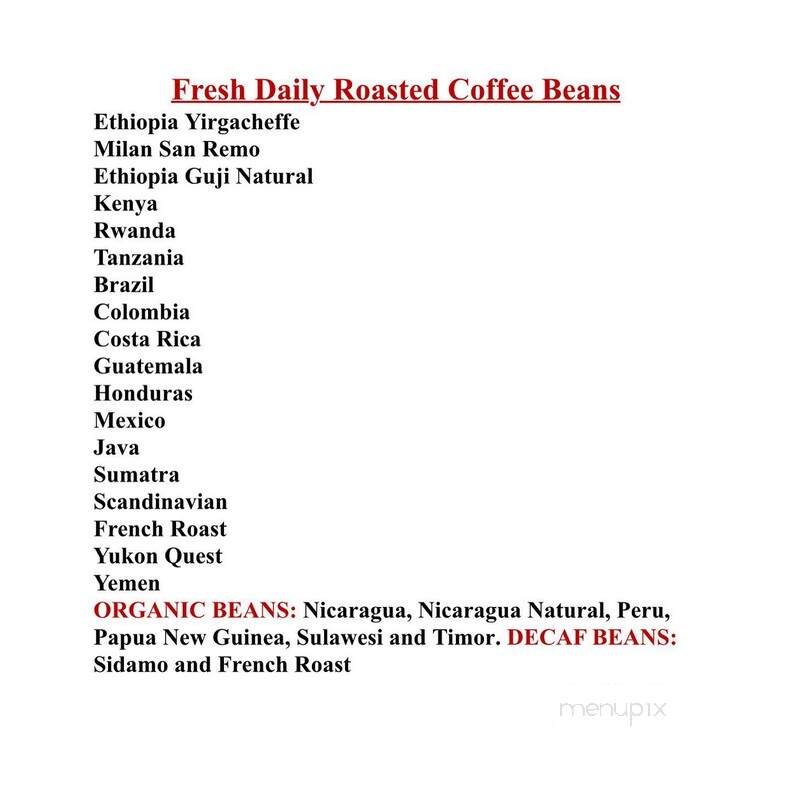 Alaska Coffee Roasting Co - Fairbanks, AK menu_pic