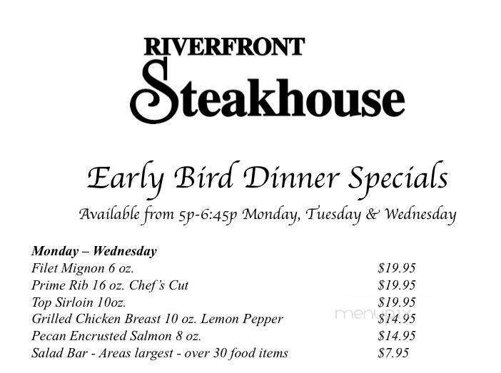 Riverfront Steakhouse - North Little Rock, AR menu_pic