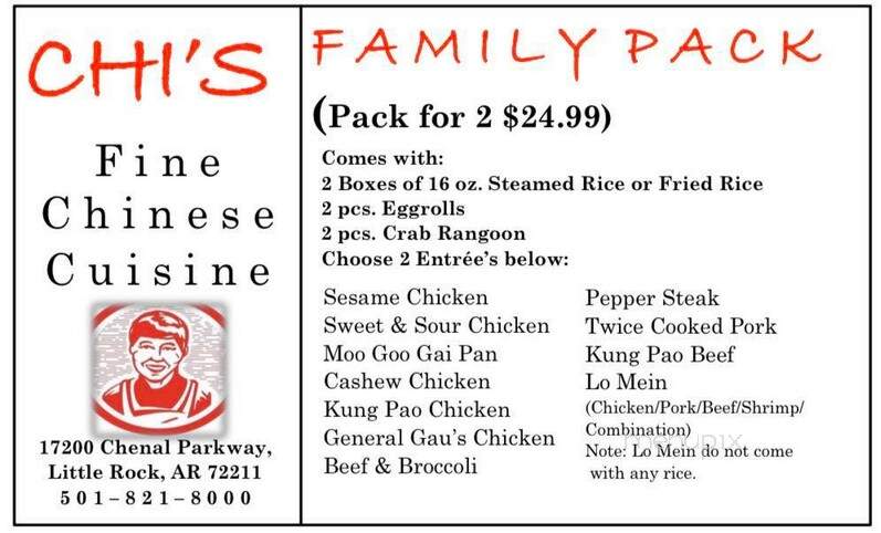 Chi's Chinese Express - Little Rock, AR menu_pic