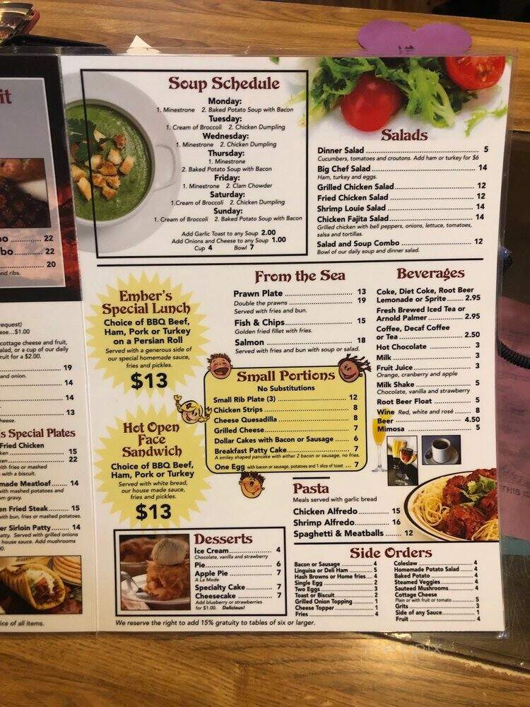 Embers - Pinole, CA menu_pic