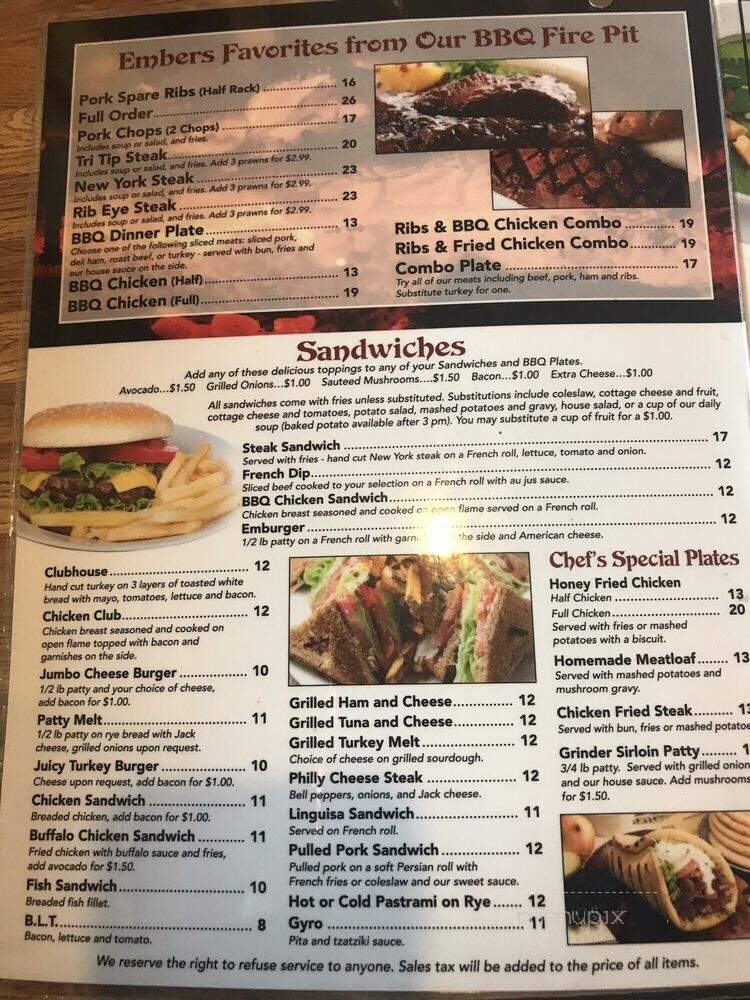 Embers - Pinole, CA menu_pic