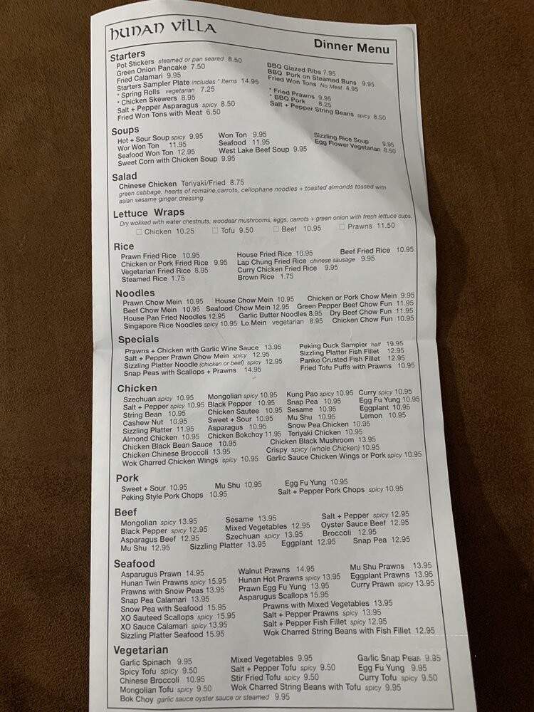 Hunan Villa - Pinole, CA menu_pic