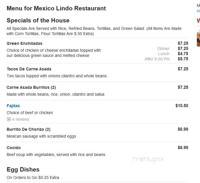 Mexico Lindo - Union City, CA menu_pic