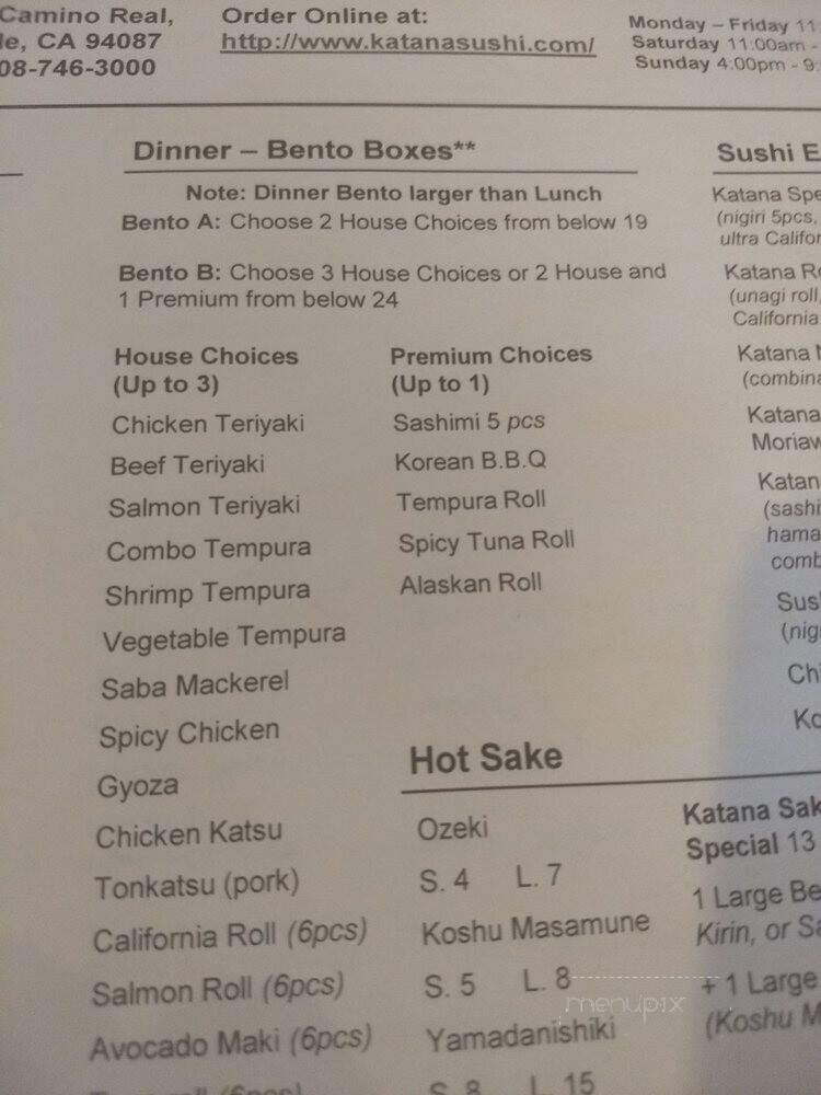 Katana Sushi & Sake - Sunnyvale, CA