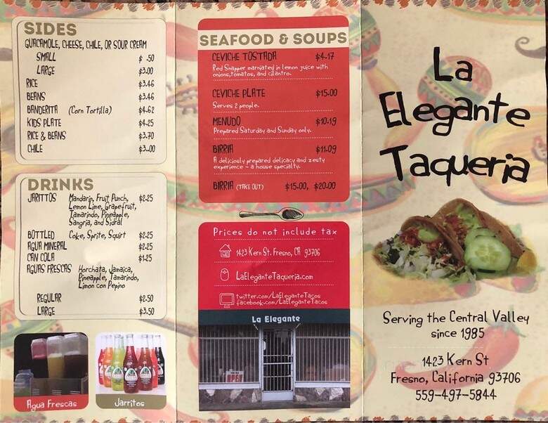 La Elegante - Fresno, CA menu_pic