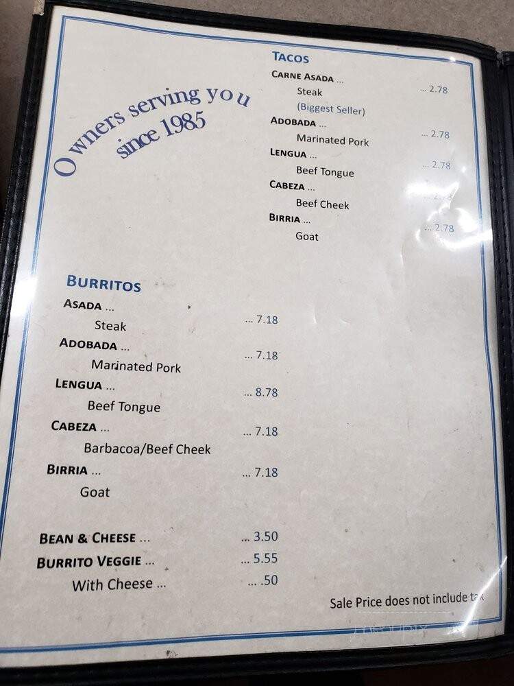 La Elegante - Fresno, CA menu_pic