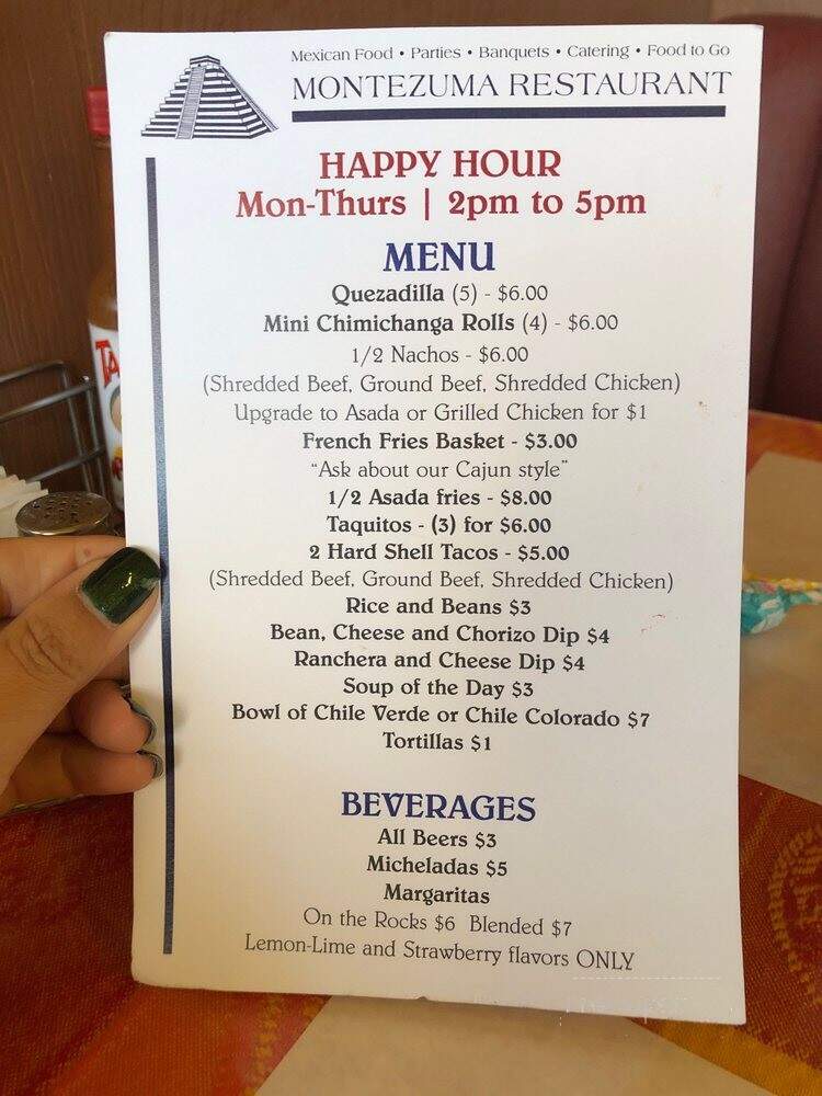 Montezuma Restaurant - Oxnard, CA menu_pic