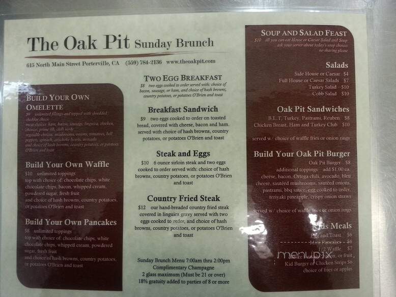 Oak Pit - Porterville, CA menu_pic