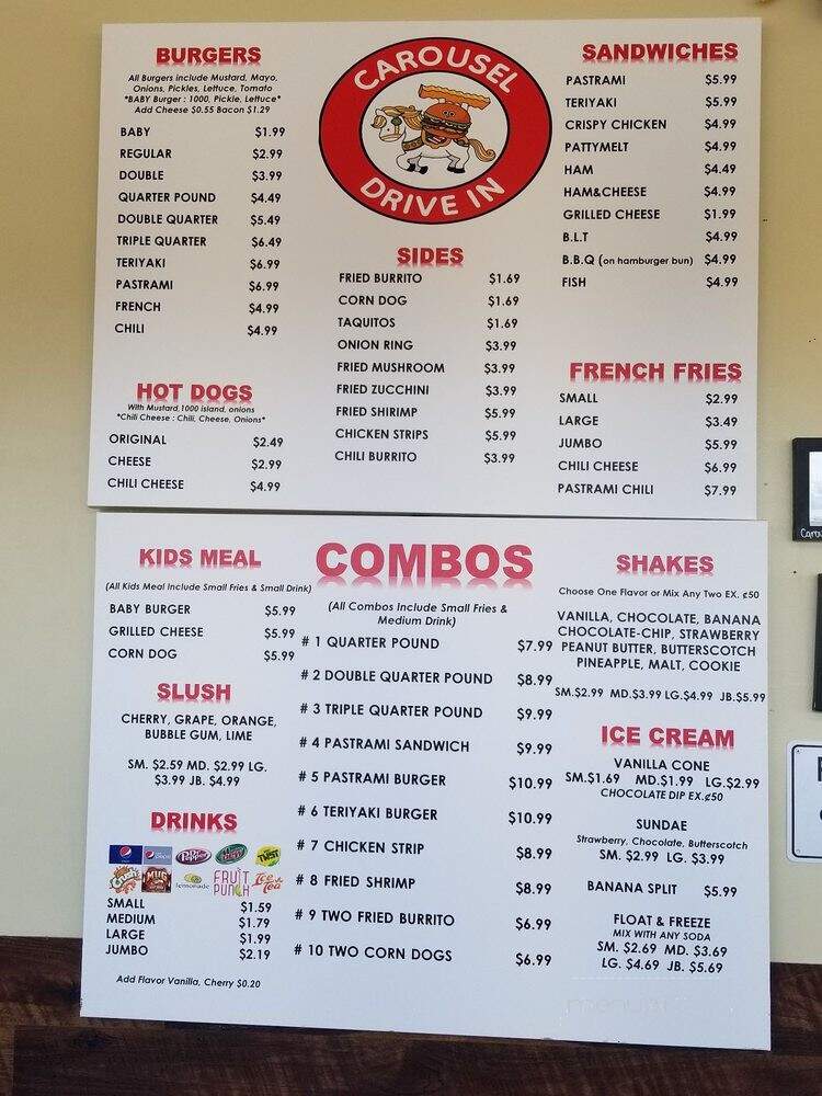 Carousel Drive In - Bakersfield, CA menu_pic