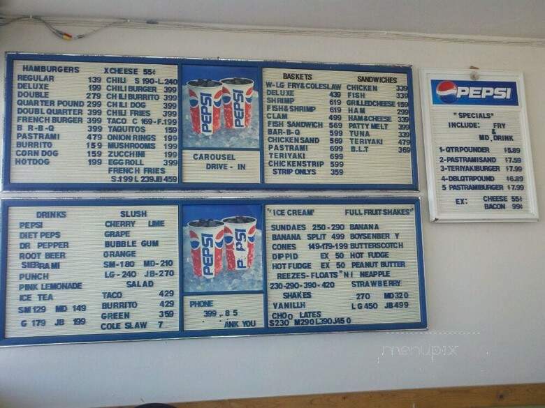 Carousel Drive In - Bakersfield, CA menu_pic